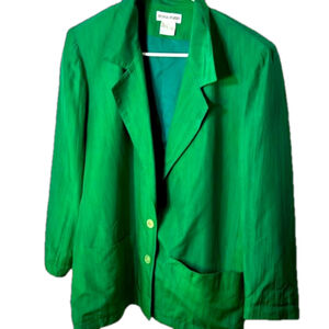 Regina Porter vintage kelly green silk blazer Size small